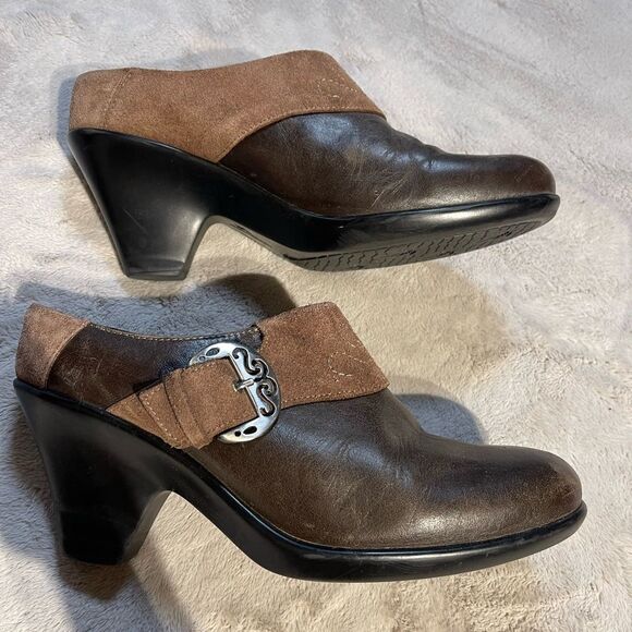Dromedaris brown karina low cutleather clogs - Picture 2 of 11